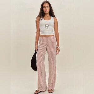 Reformation Vida Low Rise Pant Red - Size 4